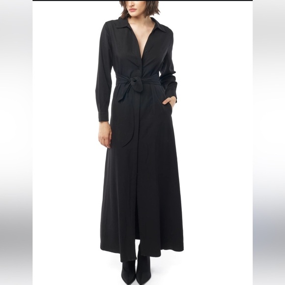 NWT LBLC The Label Amara Tie Front Collared Dress - Picture 1 of 12